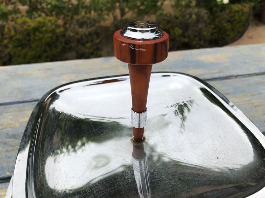 JUST ADDED - Vintage Chrome 2-Tier Stand With Bakelite Handles [Photo 5]