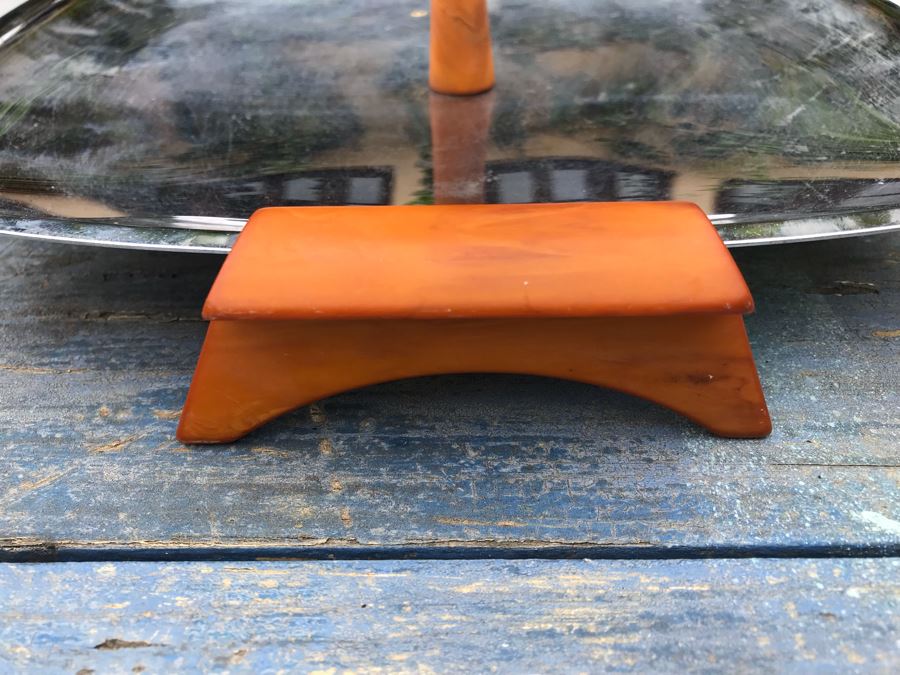 JUST ADDED - Vintage Chrome 2-Tier Stand With Bakelite Handles [Photo 7]