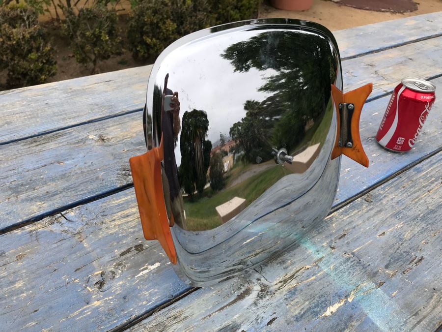 JUST ADDED - Vintage Chrome 2-Tier Stand With Bakelite Handles [Photo 9]