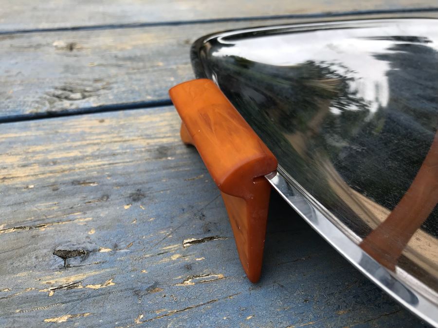 JUST ADDED - Vintage Chrome 2-Tier Stand With Bakelite Handles [Photo 4]