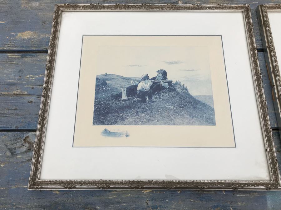 JUST ADDED - Pair Of Framed Nautical Prints 19' X 17' [Photo 2]