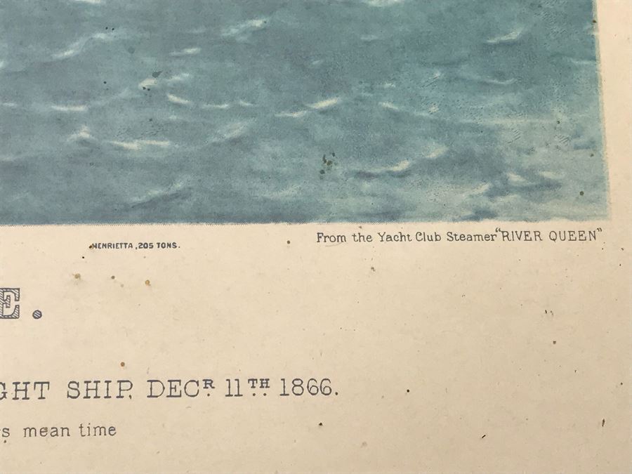 JUST ADDED - Vintage Framed Currier & Ives Print 'The Great Ocean Yacht Race.' 21' X 17' [Photo 8]