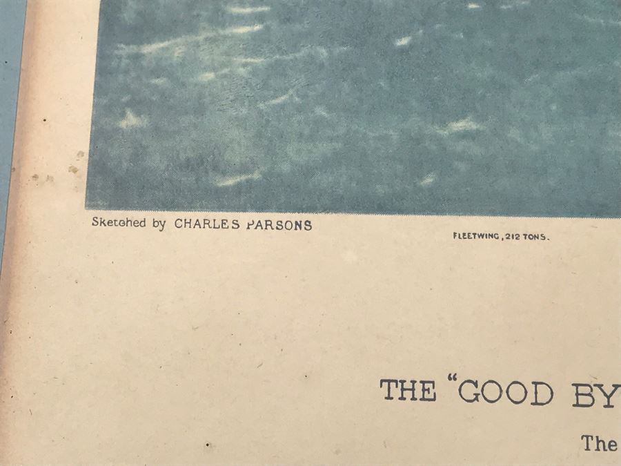 JUST ADDED - Vintage Framed Currier & Ives Print 'The Great Ocean Yacht Race.' 21' X 17' [Photo 7]