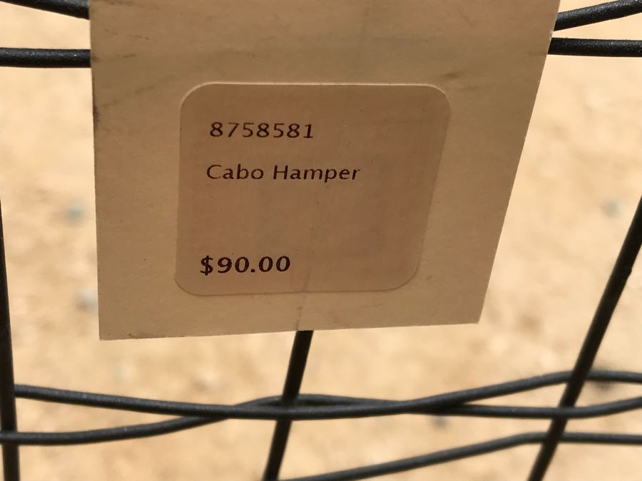 JUST ADDED - Pair Of Vintage Wooden Rowboat Paddles And Wire Industrial Basket Cabo Hamper [Photo 7]