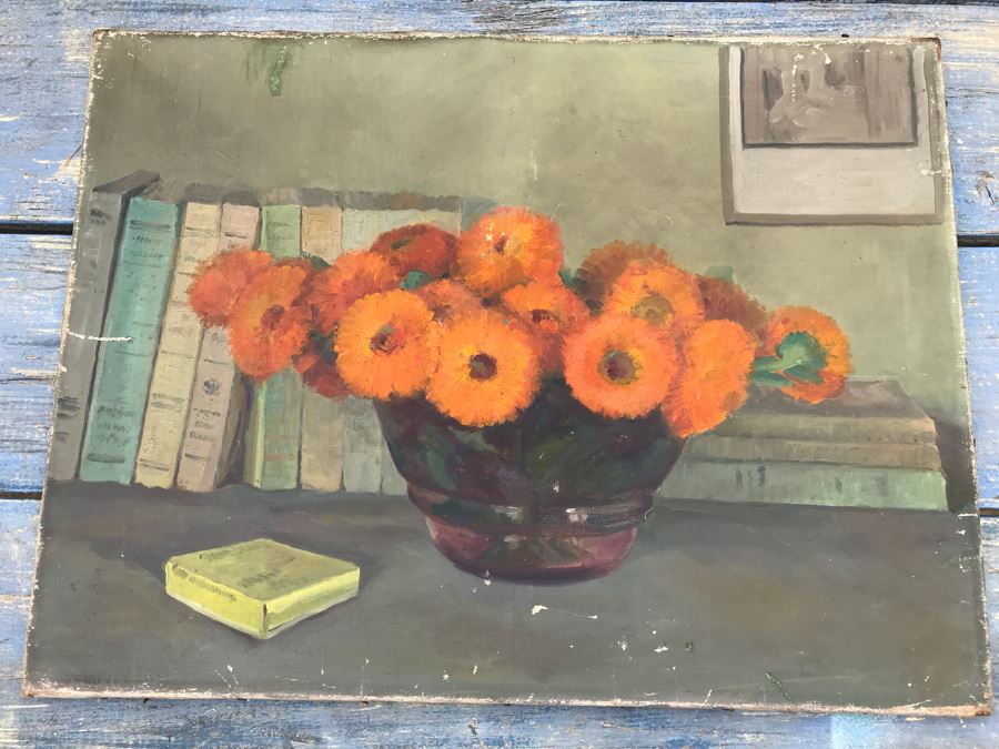 JUST ADDED - Original Still Life Oil Painting 24' X 18' (See Photo Of Back For Writing About Painting) [Photo 3]
