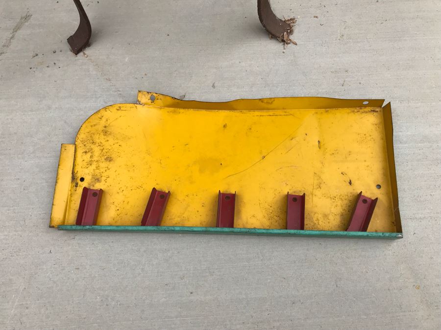 JUST ADDED - Metal Industrial Stand With Bucket (Great For Planter) And Old Turnbuckles, Inc. Eye Bolts Store Advertising Sign [Photo 7]