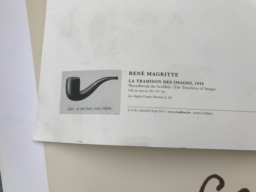 JUST ADDED - (5) Rene Magritte Posters La Trahison Des Images 1929 Printed In Belgium [Photo 7]