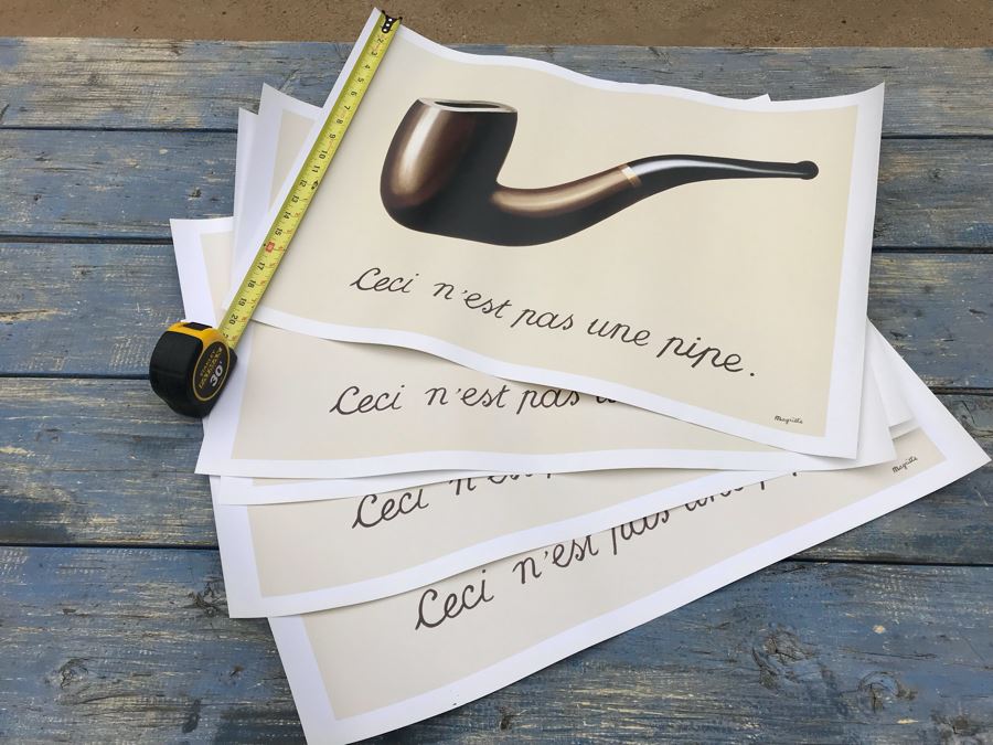JUST ADDED - (5) Rene Magritte Posters La Trahison Des Images 1929 Printed In Belgium