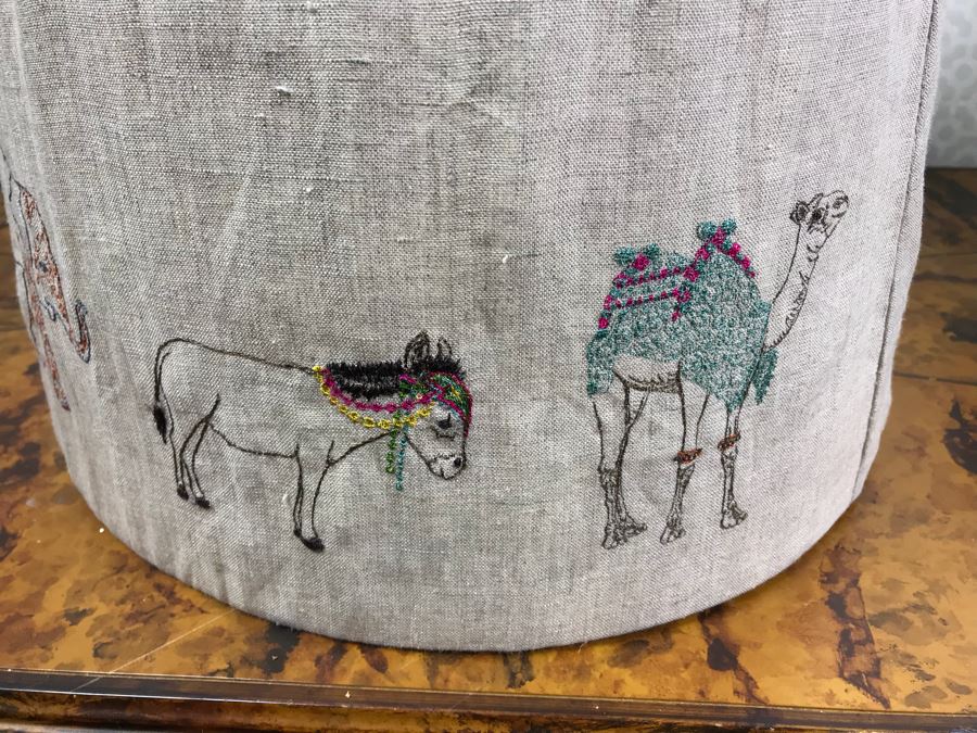 JUST ADDED - Hanging Carousel Stitched Canvas Light Fixture Coral & Tusk Retails $165 [Photo 7]