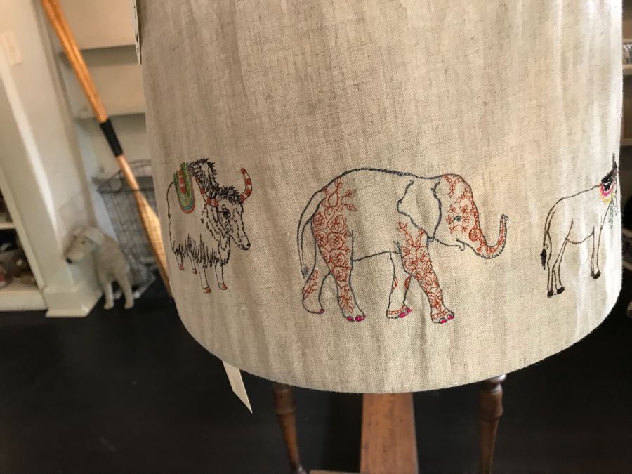 JUST ADDED - Hanging Carousel Stitched Canvas Light Fixture Coral & Tusk Retails $165 [Photo 4]