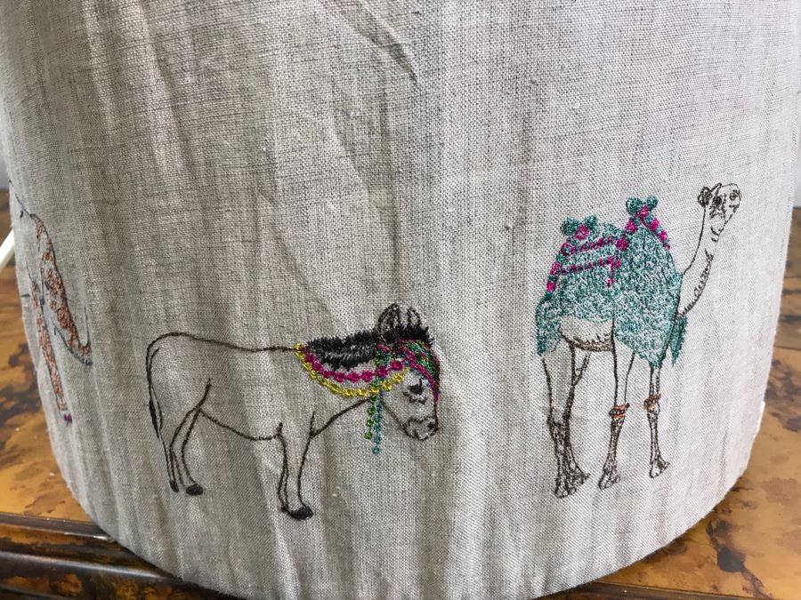 JUST ADDED - Hanging Carousel Stitched Canvas Light Fixture Coral & Tusk Retails $165 [Photo 9]