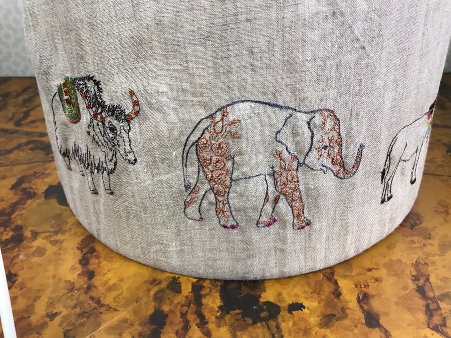 JUST ADDED - Hanging Carousel Stitched Canvas Light Fixture Coral & Tusk Retails $165 [Photo 6]