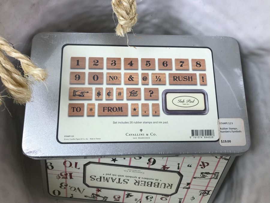 JUST ADDED - White Ceramic Basket With Rope Handles (Retails $160) And (5) New Rubber Stamps Kits [Photo 5]