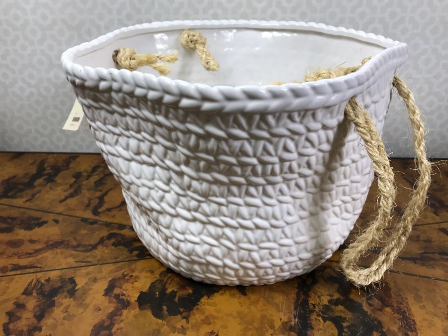 JUST ADDED - White Ceramic Basket With Rope Handles (Retails $160) And (5) New Rubber Stamps Kits [Photo 3]