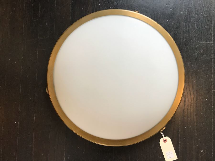 JUST ADDED - Brass Flush Mount Light Fixture Retails $160 [Photo 2]