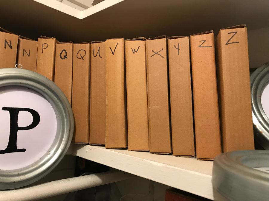 JUST ADDED - Over 40 Metal Tin Framed Wall Mountable Letters (Each Box Has Letter Written On Side) [Photo 3]