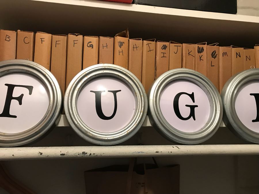 JUST ADDED - Over 40 Metal Tin Framed Wall Mountable Letters (Each Box Has Letter Written On Side) [Photo 5]