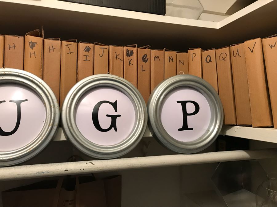 JUST ADDED - Over 40 Metal Tin Framed Wall Mountable Letters (Each Box Has Letter Written On Side) [Photo 2]