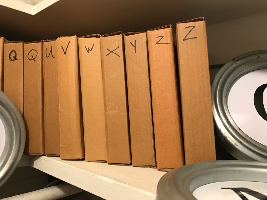 JUST ADDED - Over 40 Metal Tin Framed Wall Mountable Letters (Each Box Has Letter Written On Side) [Photo 9]