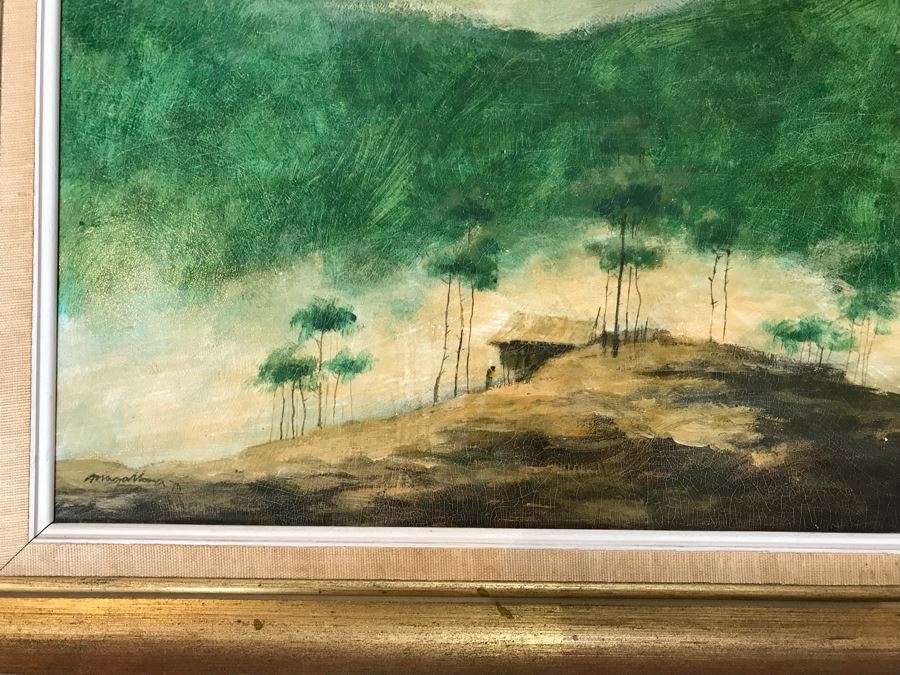 JUST ADDED - Framed Plein Air Landscape Signed Painting Framed In Hong Kong 16' X 14' [Photo 4]