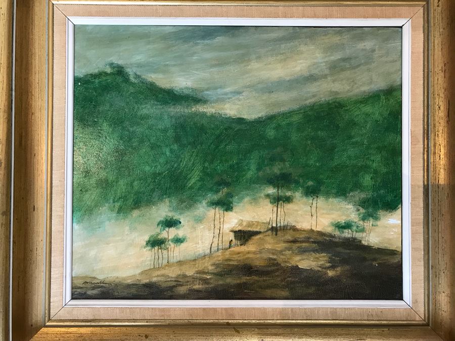 JUST ADDED - Framed Plein Air Landscape Signed Painting Framed In Hong Kong 16' X 14' [Photo 2]