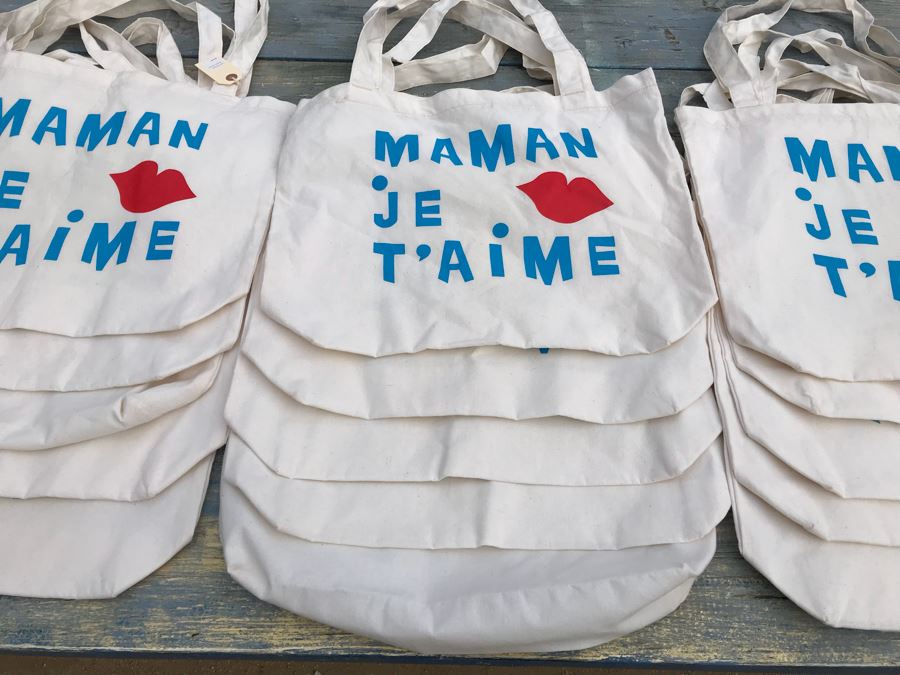 JUST ADDED - (15) NEW Canvas Print Tote Bags American Apparel Retails $225 [Photo 2]