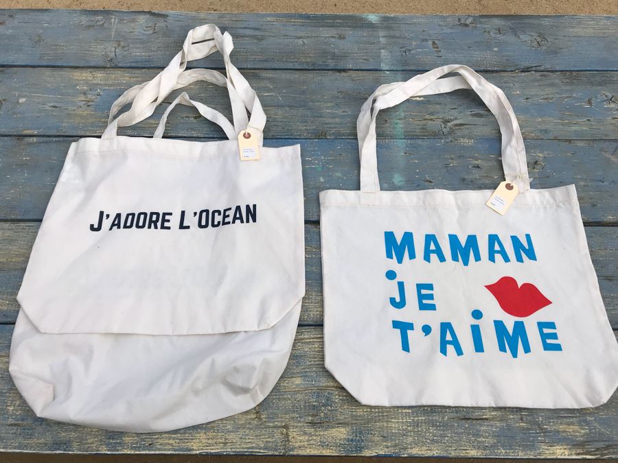 JUST ADDED - (3) NEW Canvas Print Tote Bags