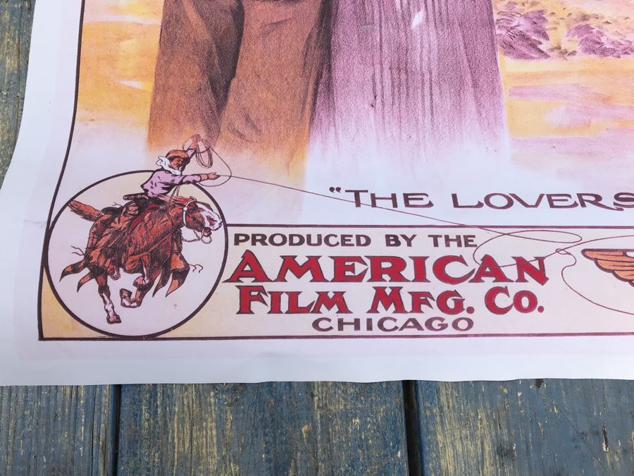 JUST ADDED - Reproduction Poster The Bandit Of Point Loma 'The Lovers' Produced By The American Film Mfg Co 35' X 24' [Photo 3]