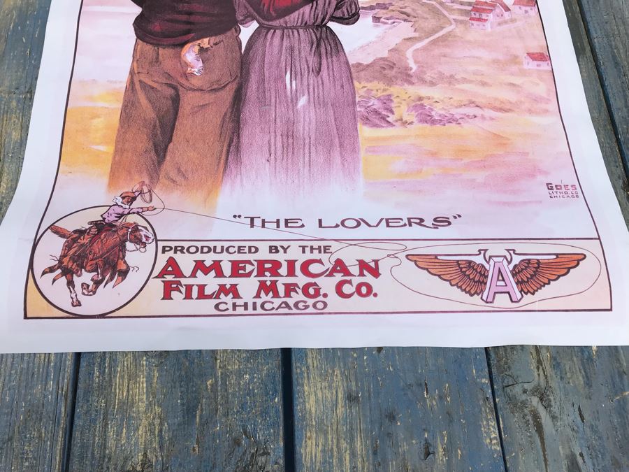 JUST ADDED - Reproduction Poster The Bandit Of Point Loma 'The Lovers' Produced By The American Film Mfg Co 35' X 24' [Photo 2]