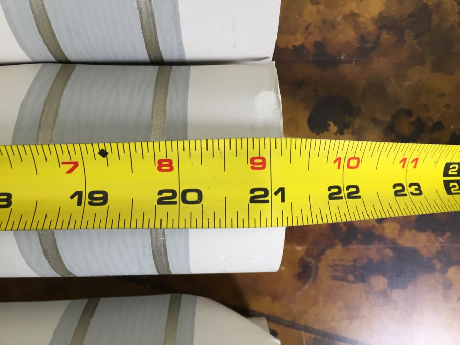 JUST ADDED - (7) NEW Rolls Of F&B Block Print Stripe Wallpaper 11Yds 21'W Retails $1,225 [Photo 6]