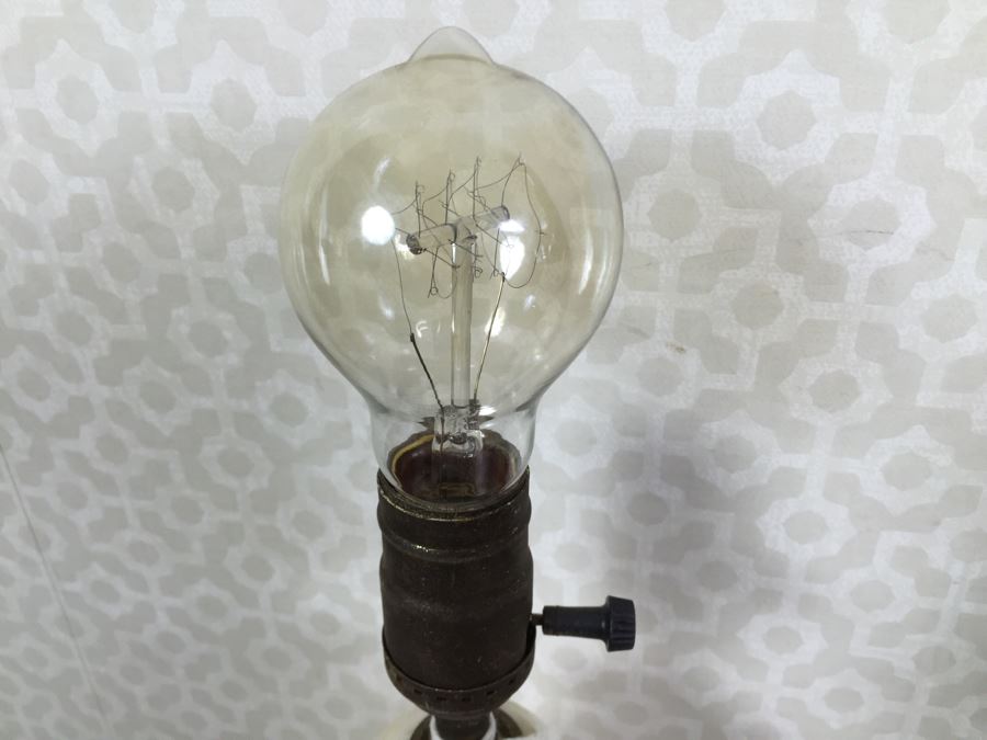 Pair Of Vintage Working Newly Wired Marble Table Lamps (See Photos For Repairs) [Photo 3]