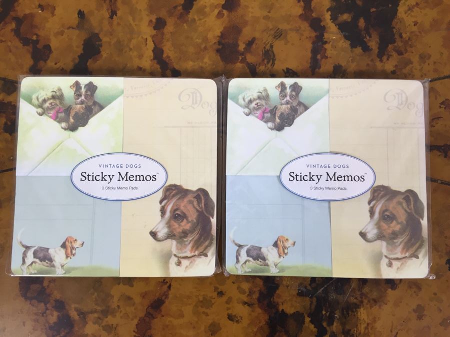 JUST ADDED - (7) NEW Petite Notes Sets (Dogs, Birds And Cakes) And (2) NEW Vintage Dogs Sticky Memos Retails $130 [Photo 2]