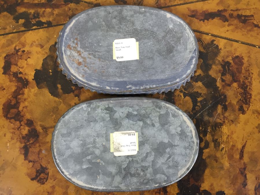 JUST ADDED - Silverplate College Bowl Trophy, NEW Cypress Cement Container, (4) NEW Ticket Sets Weekend Away, Breakfast In Bed, New Southern Cal Historic Postcards, (6) NEW Sets Of Gift Tags, Brass Heart And Various Trays [Photo 33]