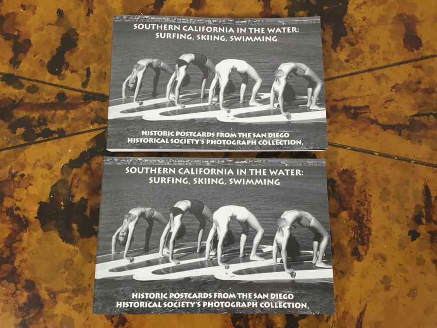 JUST ADDED - Silverplate College Bowl Trophy, NEW Cypress Cement Container, (4) NEW Ticket Sets Weekend Away, Breakfast In Bed, New Southern Cal Historic Postcards, (6) NEW Sets Of Gift Tags, Brass Heart And Various Trays [Photo 11]