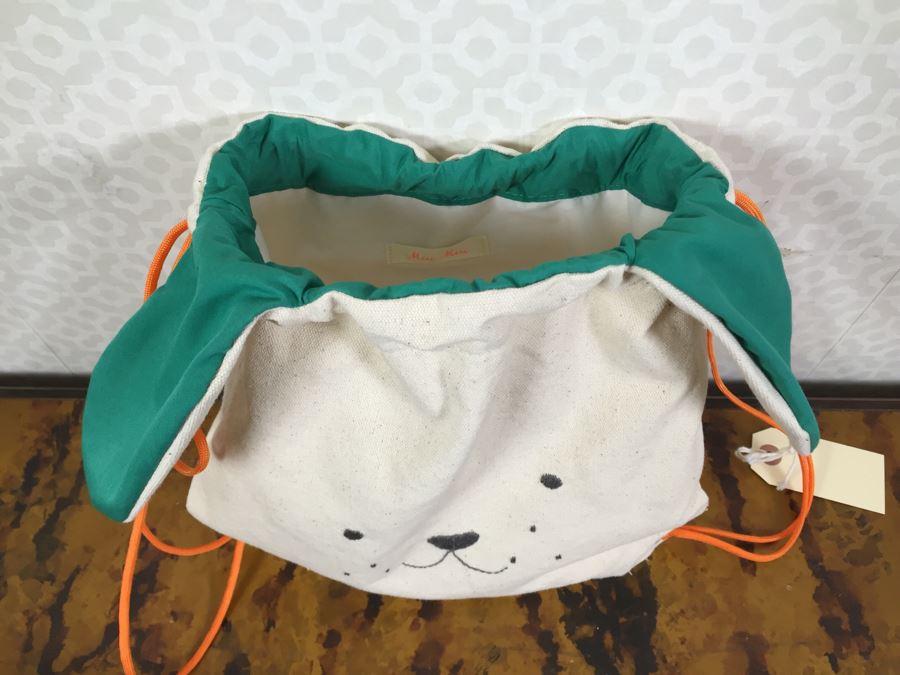 JUST ADDED - Meri Meri Bunny Rabbit Backpack, Rabbit Pouch Necklace Coral & Tusk And (3) Coral & Tusk Stitched Whales  [Photo 3]