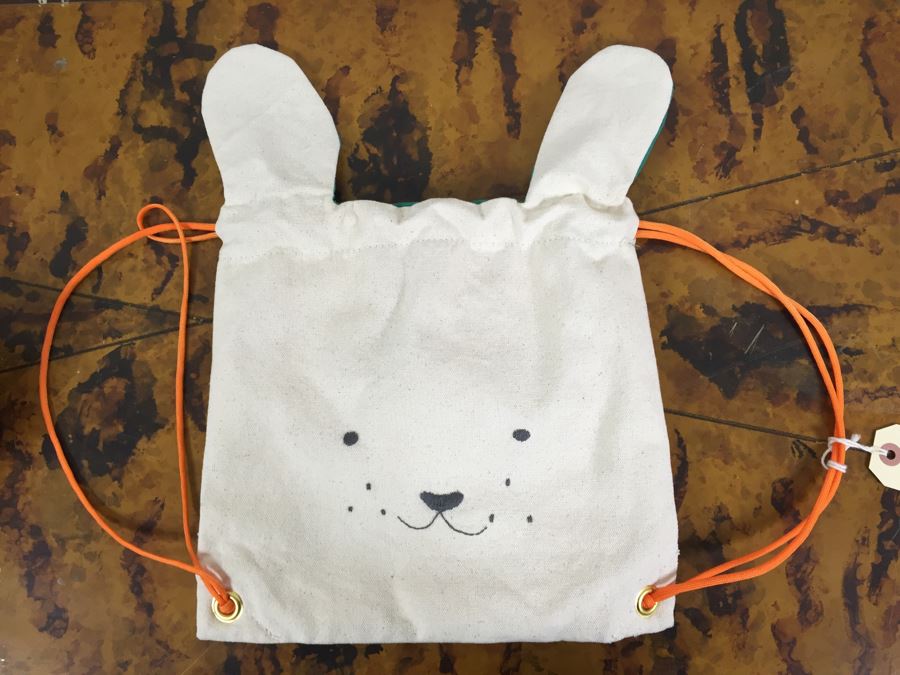 JUST ADDED - Meri Meri Bunny Rabbit Backpack, Rabbit Pouch Necklace Coral & Tusk And (3) Coral & Tusk Stitched Whales  [Photo 5]