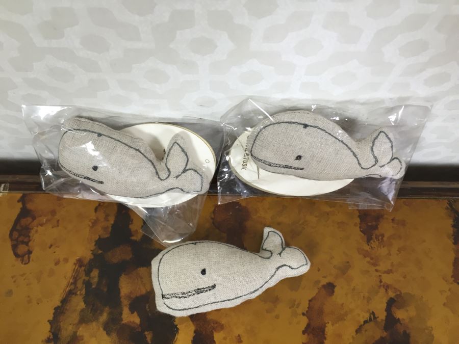 JUST ADDED - Meri Meri Bunny Rabbit Backpack, Rabbit Pouch Necklace Coral & Tusk And (3) Coral & Tusk Stitched Whales  [Photo 9]