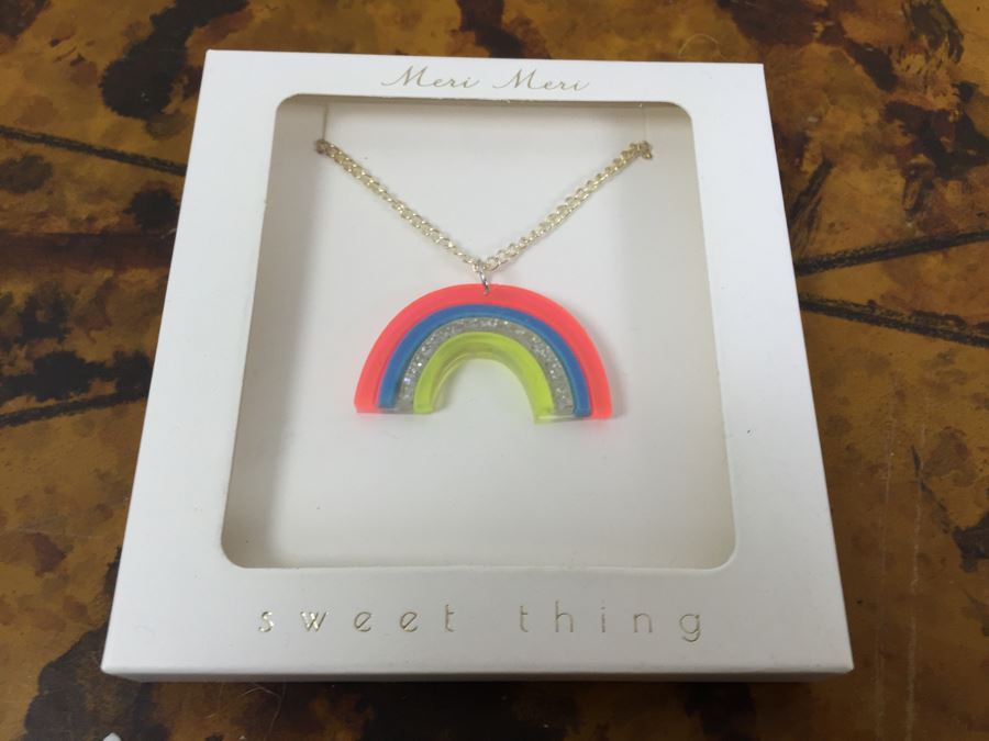 JUST ADDED - (12) NEW Meri Meri Necklaces Hello, Yay, Rainbow, Sailboat, BFF Retails $120 [Photo 3]