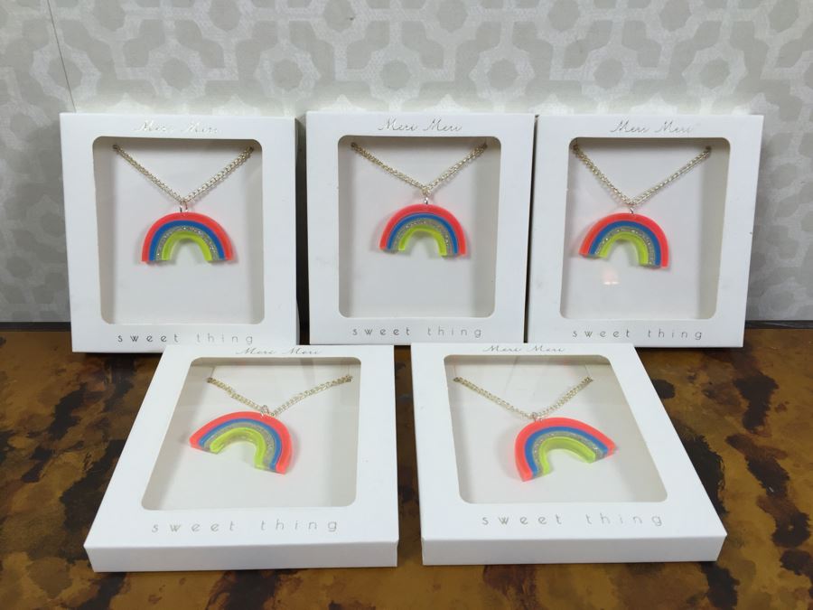 JUST ADDED - (12) NEW Meri Meri Necklaces Hello, Yay, Rainbow, Sailboat, BFF Retails $120 [Photo 2]