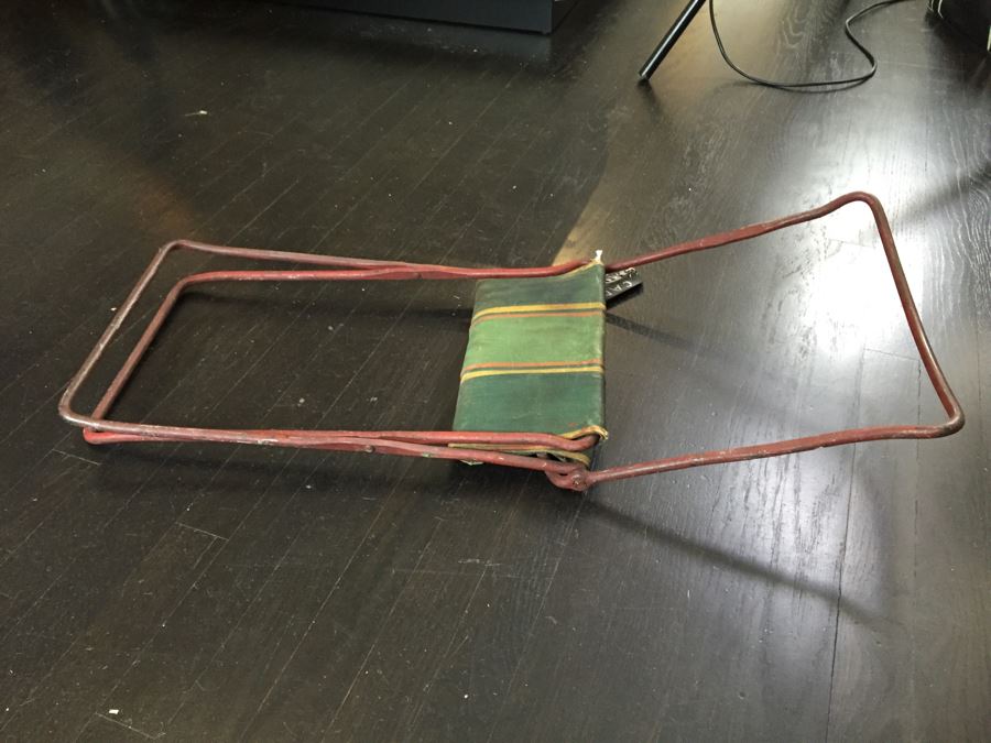 JUST ADDED - Vintage Metal Folding Canvas Print Seat Chair [Photo 6]