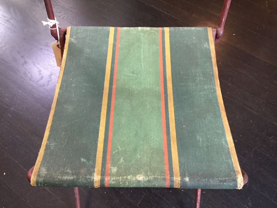 JUST ADDED - Vintage Metal Folding Canvas Print Seat Chair [Photo 2]