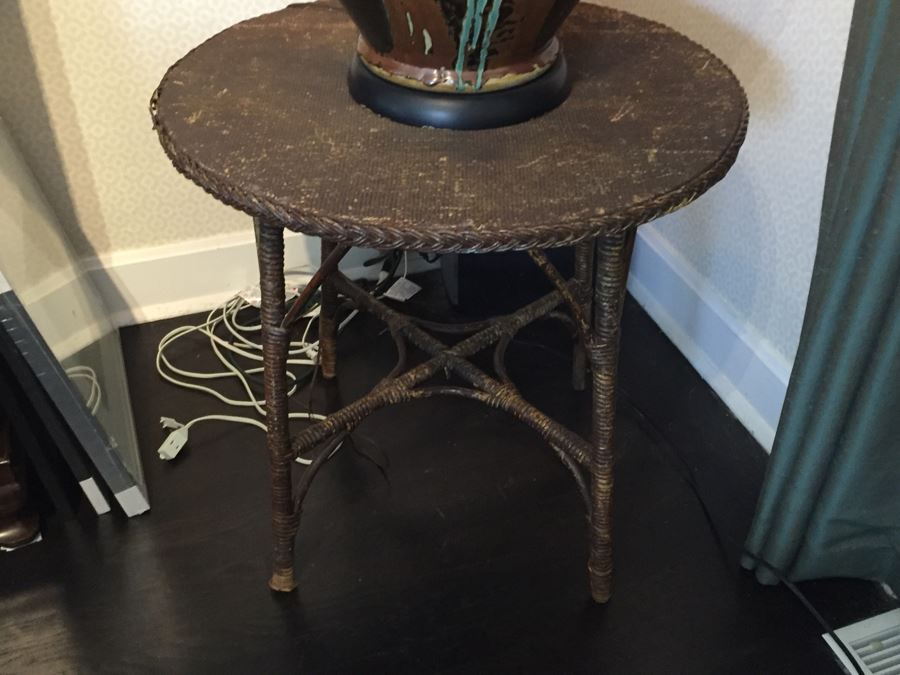 JUST ADDED - Vintage Wicker 29' Round Table [Photo 2]