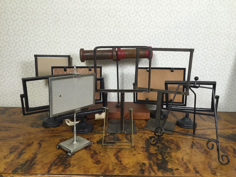 JUST ADDED - Huge Lot Of Store Signs, Spool Jewelry Display And Metal Picture Displays