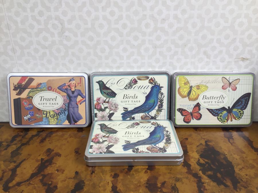 JUST ADDED - Canvas Shopping Bag Lot Filled With New Product Including Notecards, Cards, Gift Tags, Petite Parcel Sets, Desk Name Plate, Keychains - See Photos [Photo 8]