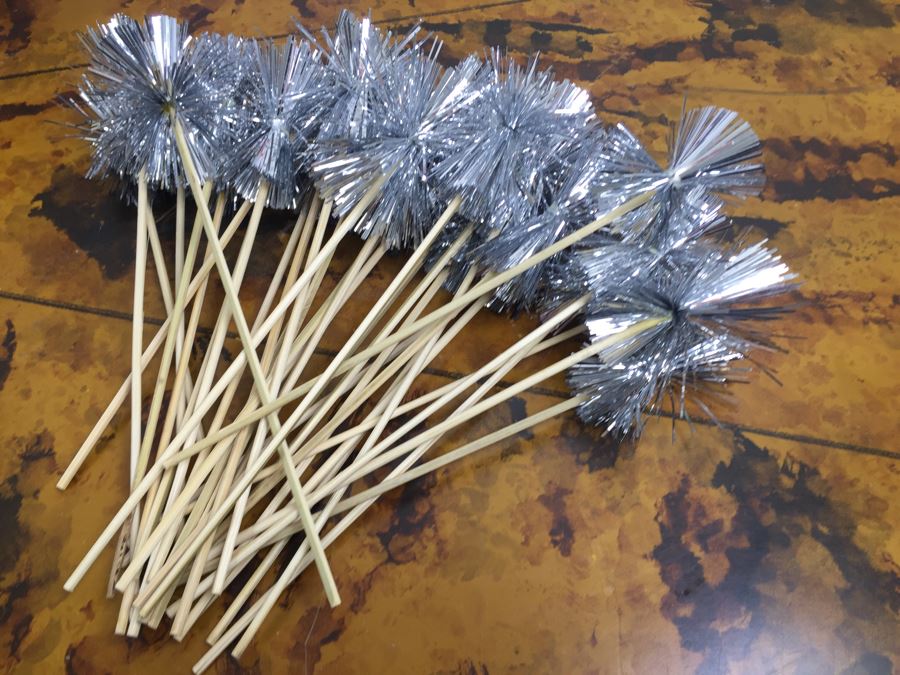 JUST ADDED - (6) Glass Vases, Bucket O' Bait Pale, (2) NEW Photo Booth Glasses / Mustaches And Various Items On Sticks - See Photos [Photo 2]