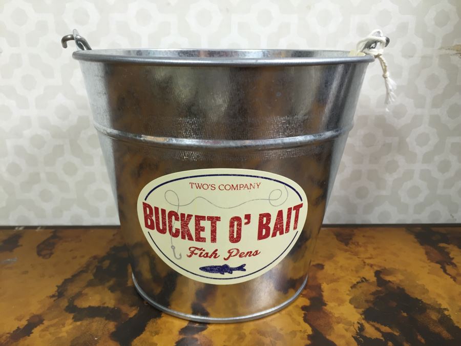 JUST ADDED - (6) Glass Vases, Bucket O' Bait Pale, (2) NEW Photo Booth Glasses / Mustaches And Various Items On Sticks - See Photos [Photo 7]