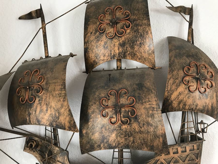 Vintage Metal Ship Wall Art Made In Spain [Photo 4]