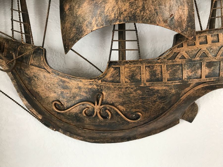 Vintage Metal Ship Wall Art Made In Spain [Photo 3]