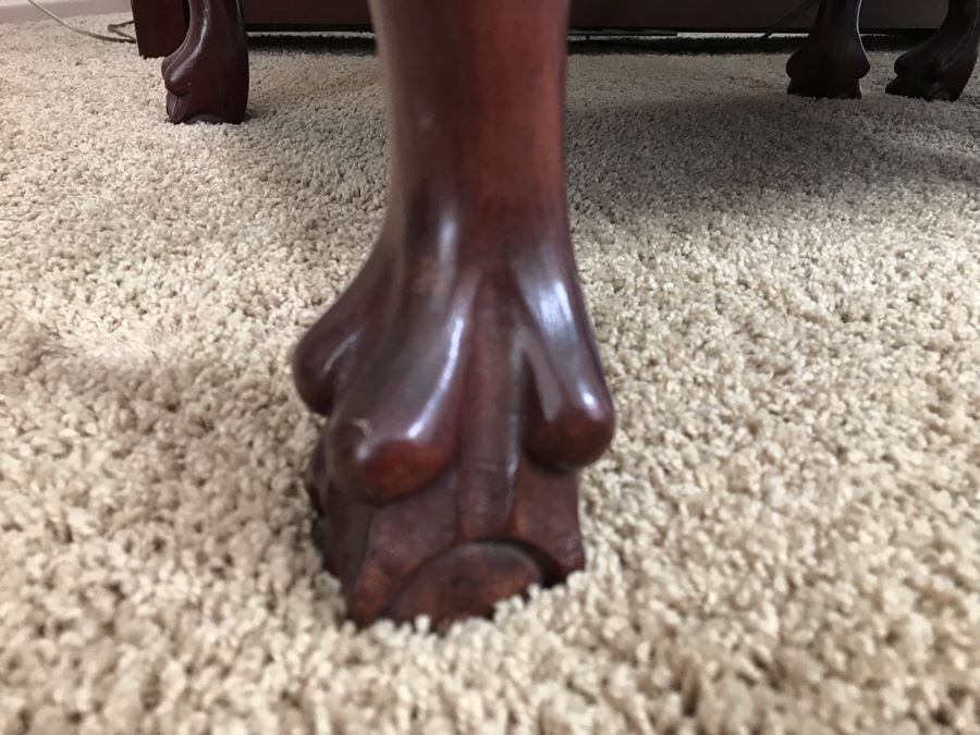 Pair Of Heavy Chinese Rosewood Armchairs With Mother Of Pearl Inlay Throughout [Photo 28]