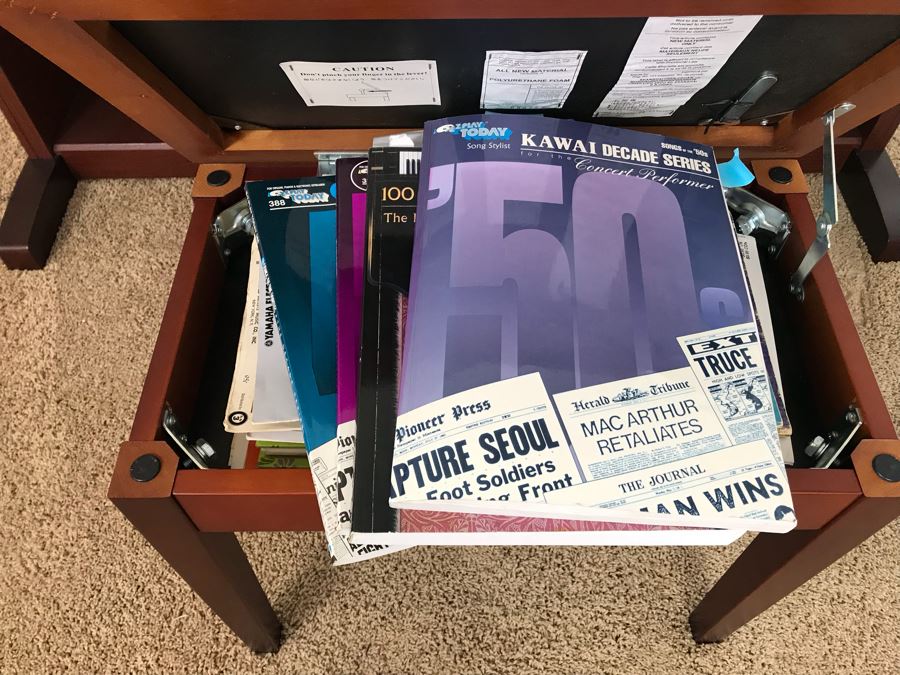 KAWAI Digital Concert Performer Piano Model CP137M With Bench, Seth Thomas Metronome And Sheet Music Books Estimate $2,000 [Photo 21]